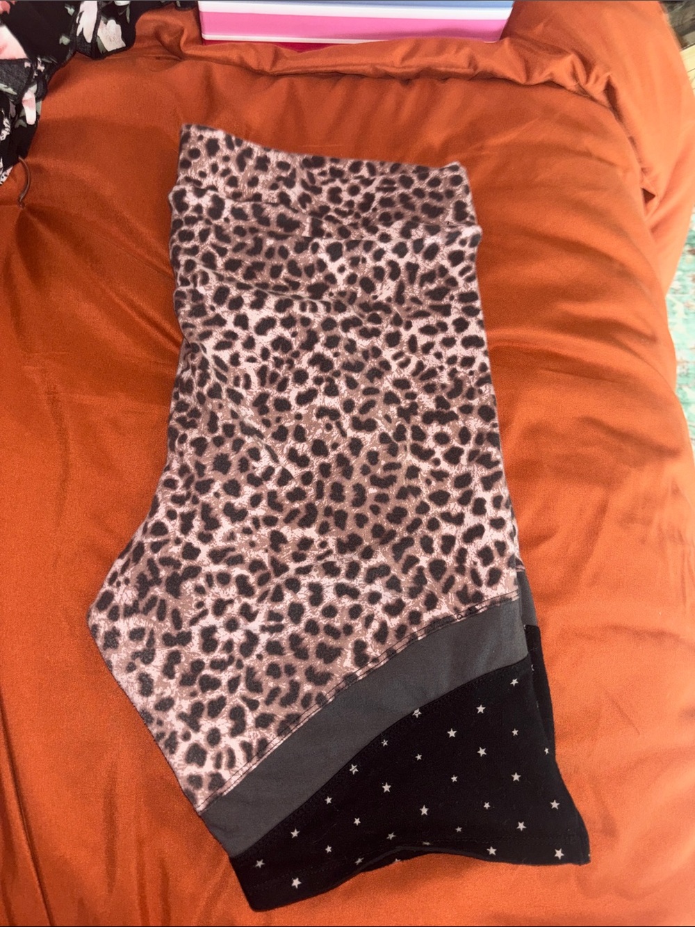 torrid women’s Brown Leopard Print biker shorts with Star Panel